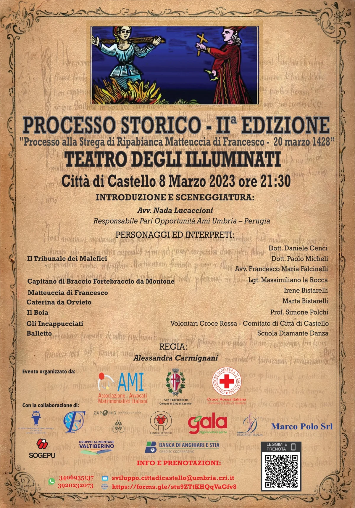 Locandina ufficiale Processo Storico 2023 - Processo alla Strega di Ripabianca – Matteuccia di Francesco